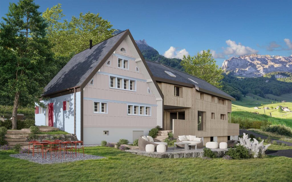 en Öserige ist ein exklusiv saniertes Bauernhaus mit Boffi-Interieur, Weinkeller und Sauna