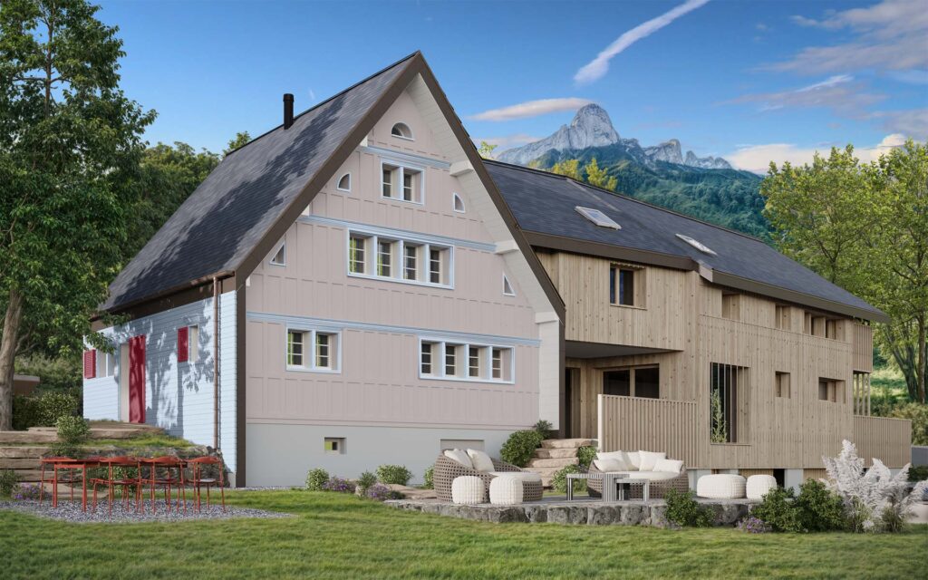 en Öserige ist ein exklusiv saniertes Bauernhaus mit Boffi-Interieur, Weinkeller und Sauna